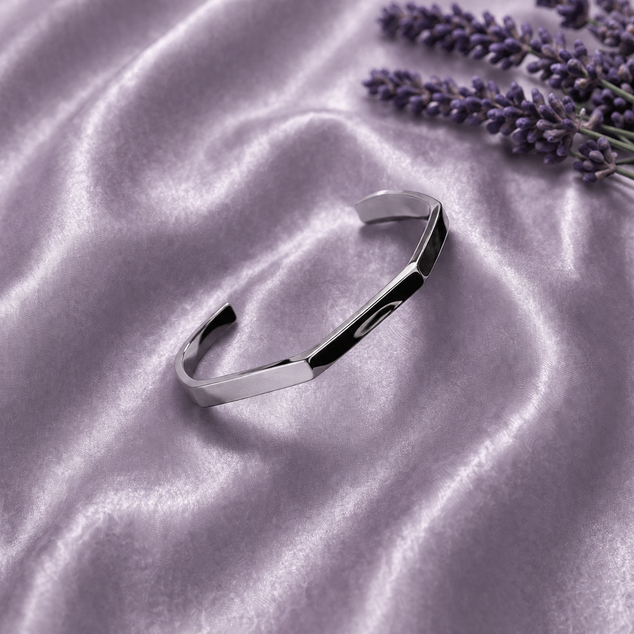 Hexagon Stainless Steel Thin Kara – Premium Silver Fashion Bracelet for Men & Boys