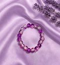 Handmade Purple Crystal Beaded Charm Bracelet