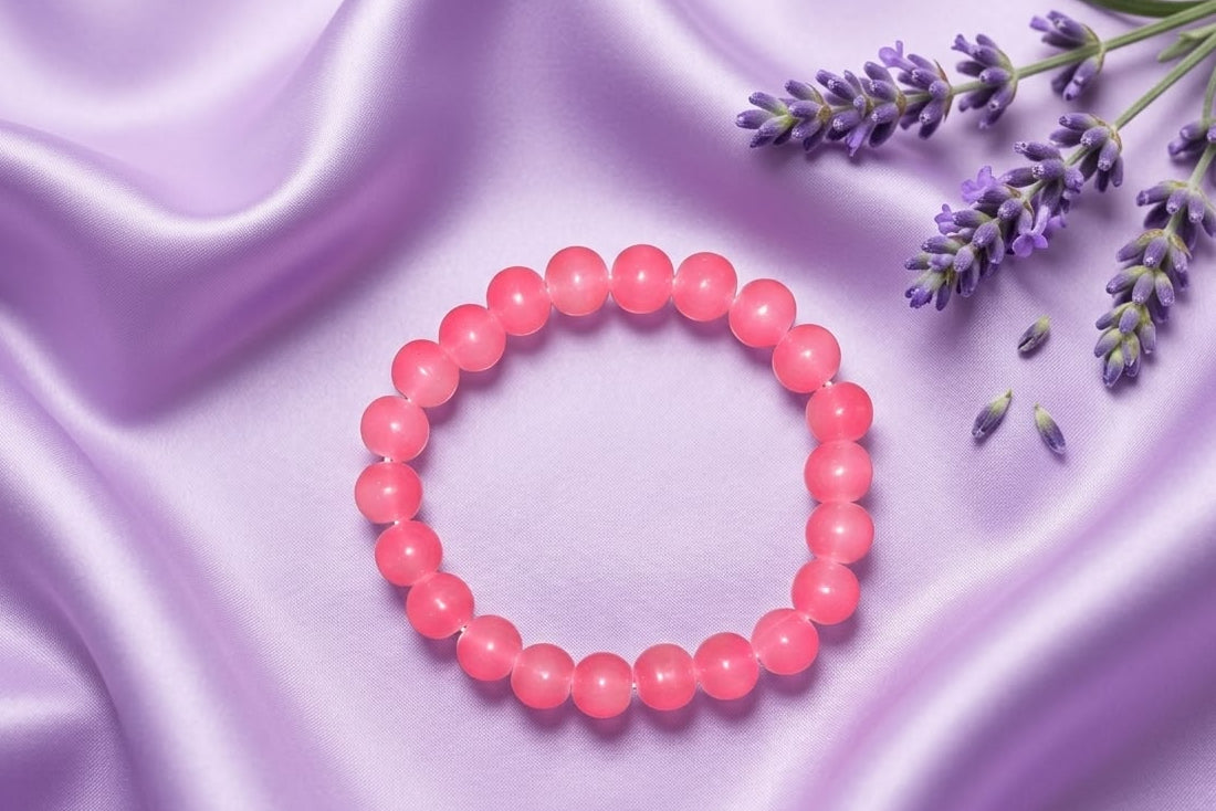 Blush Glow Handmade Beaded Bracelet – Minimalist Stretch Bracelet for Everyday Wear