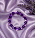 Lavender Luxe Beaded Bracelet – Handmade Purple Crystal Stretch Bracelet