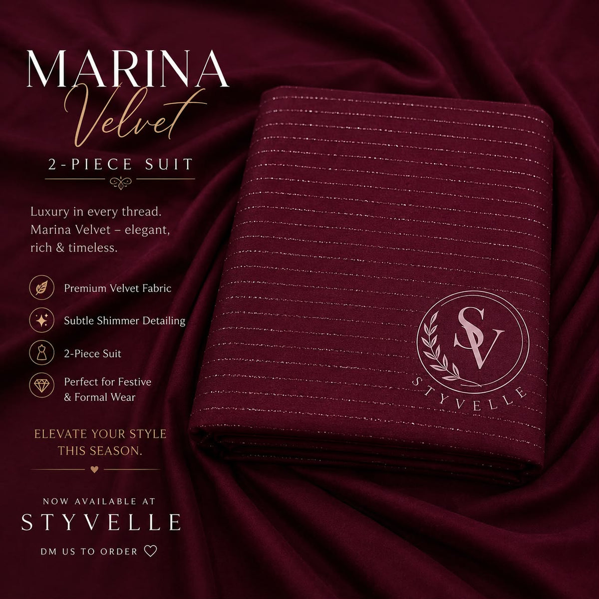Azadi Sale – Marina Velvet 2-Piece Suit | Only Rs. 1,947