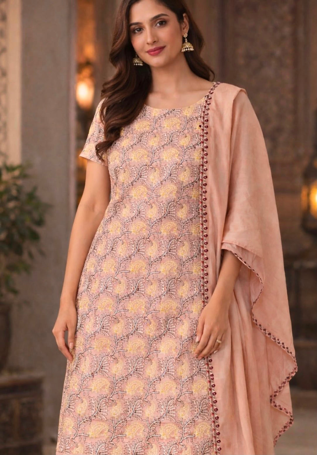 Beechtree Embroidered Lawn Shirt for Women – Blush Pink