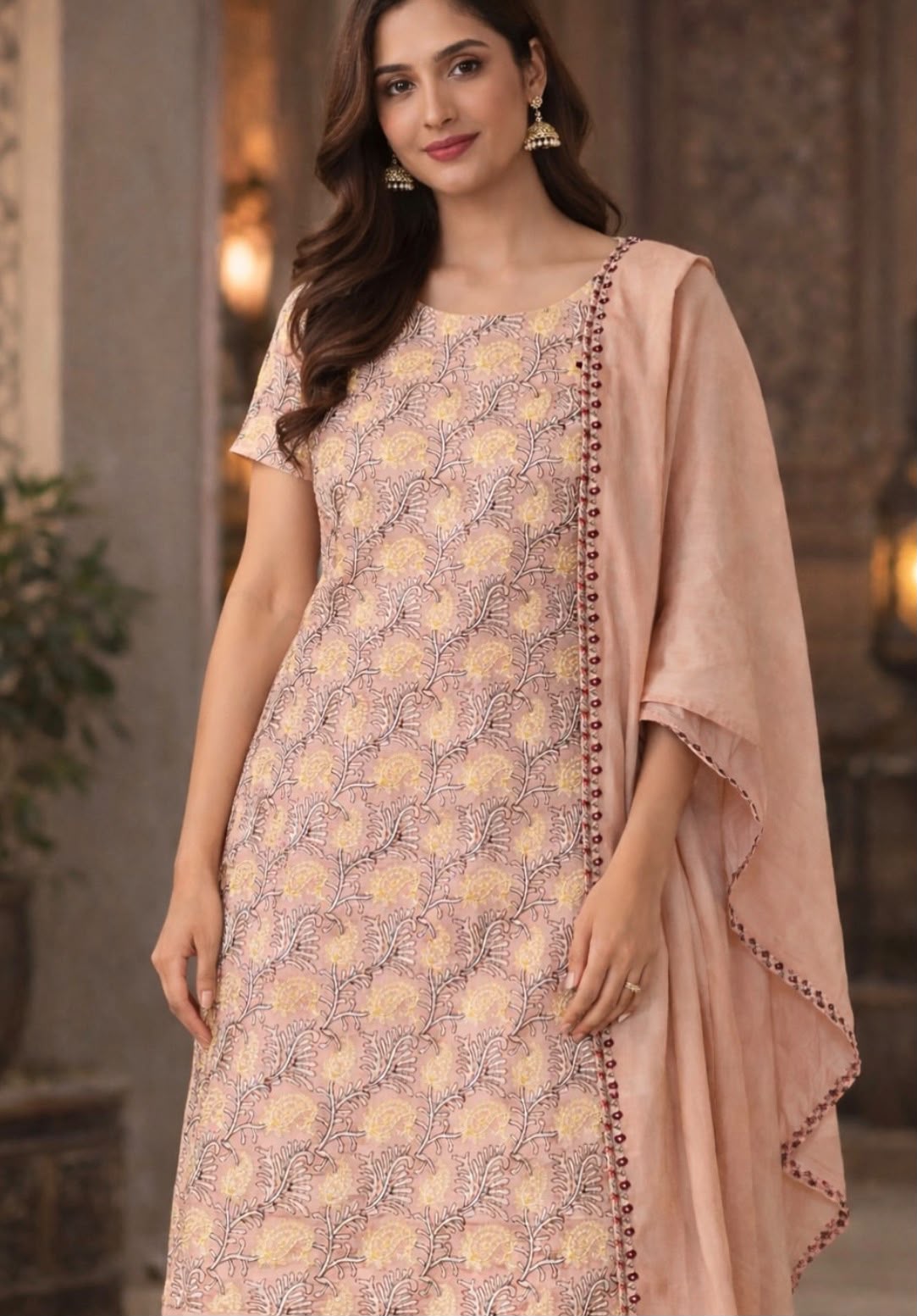Beechtree Embroidered Lawn Shirt for Women – Blush Pink